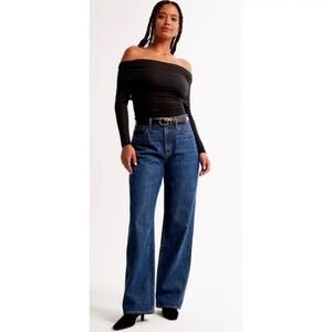 Abercrombie & Fitch Indigo Wide Leg Jeans